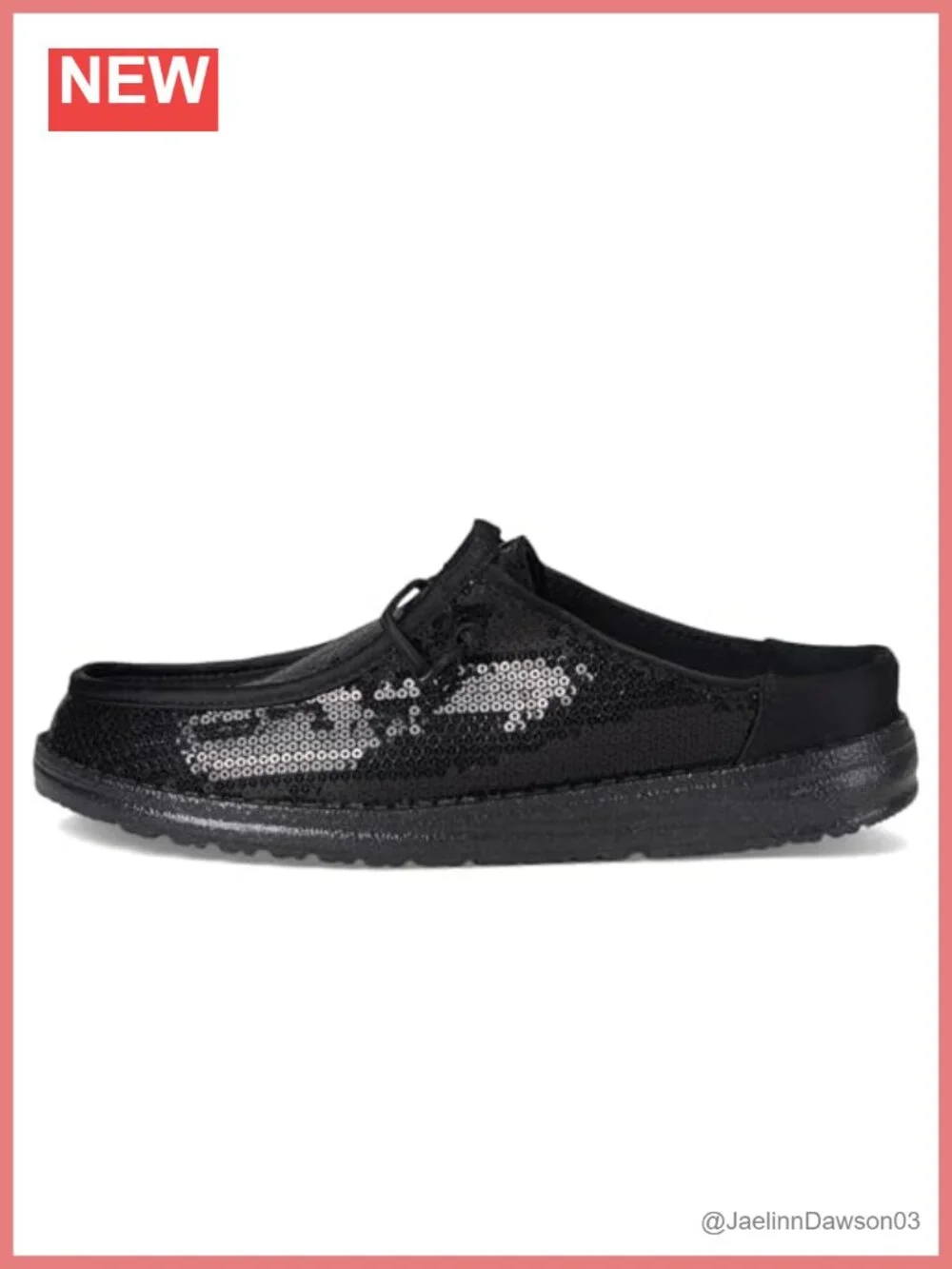 HEYDUDE Wendy Sequin Slip-On Loafer with Elastic Laces